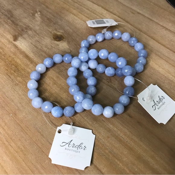 Set of 3 Stretchy Stacking Glass Beaded Bracelets NWT - Picture 1 of 3